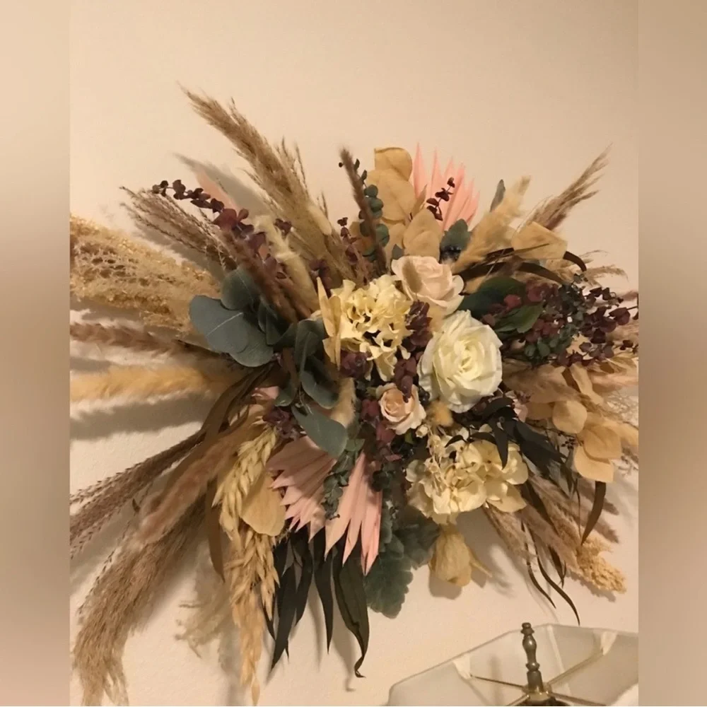 Wedding Boho Artisan Arch/Home Decor Wall Floral Accent Piece Custom FINAL SALE